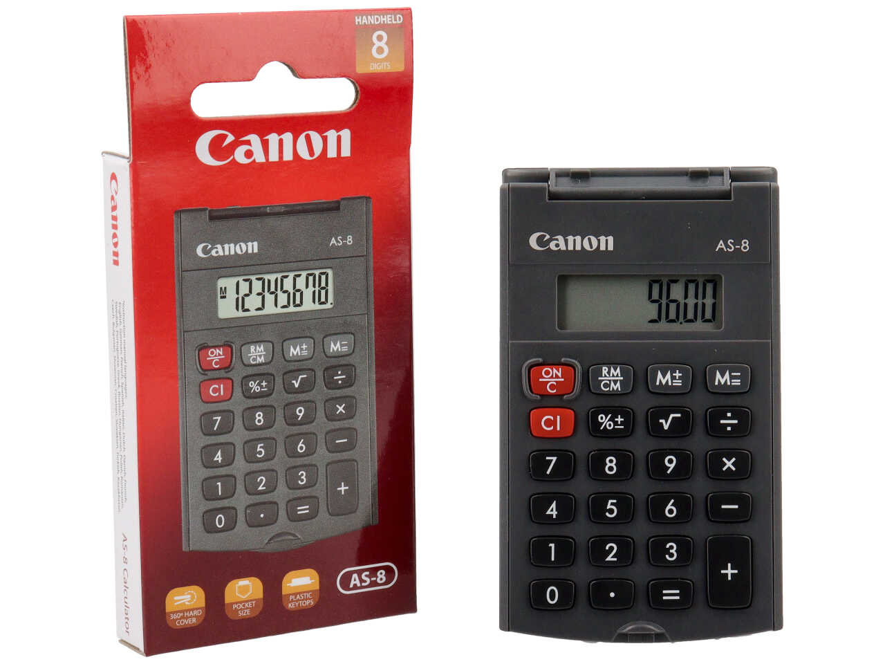 CALCOLATRICE TASC.8 CIFRE C/CUST. CAS8