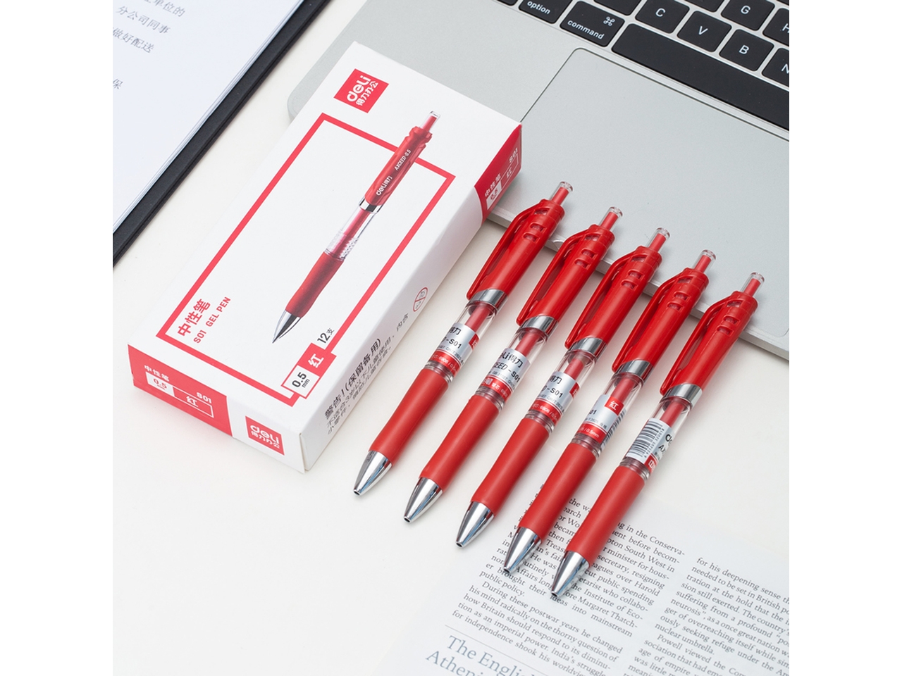 PENNA GEL DELI ROSSA SCATTO12PZ EQ10440