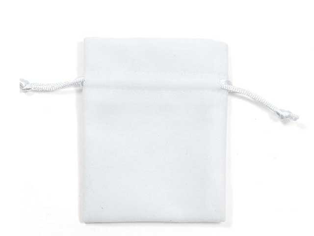 SACCHETTO VELLUTO 20×33.5cm BIANCO 18573