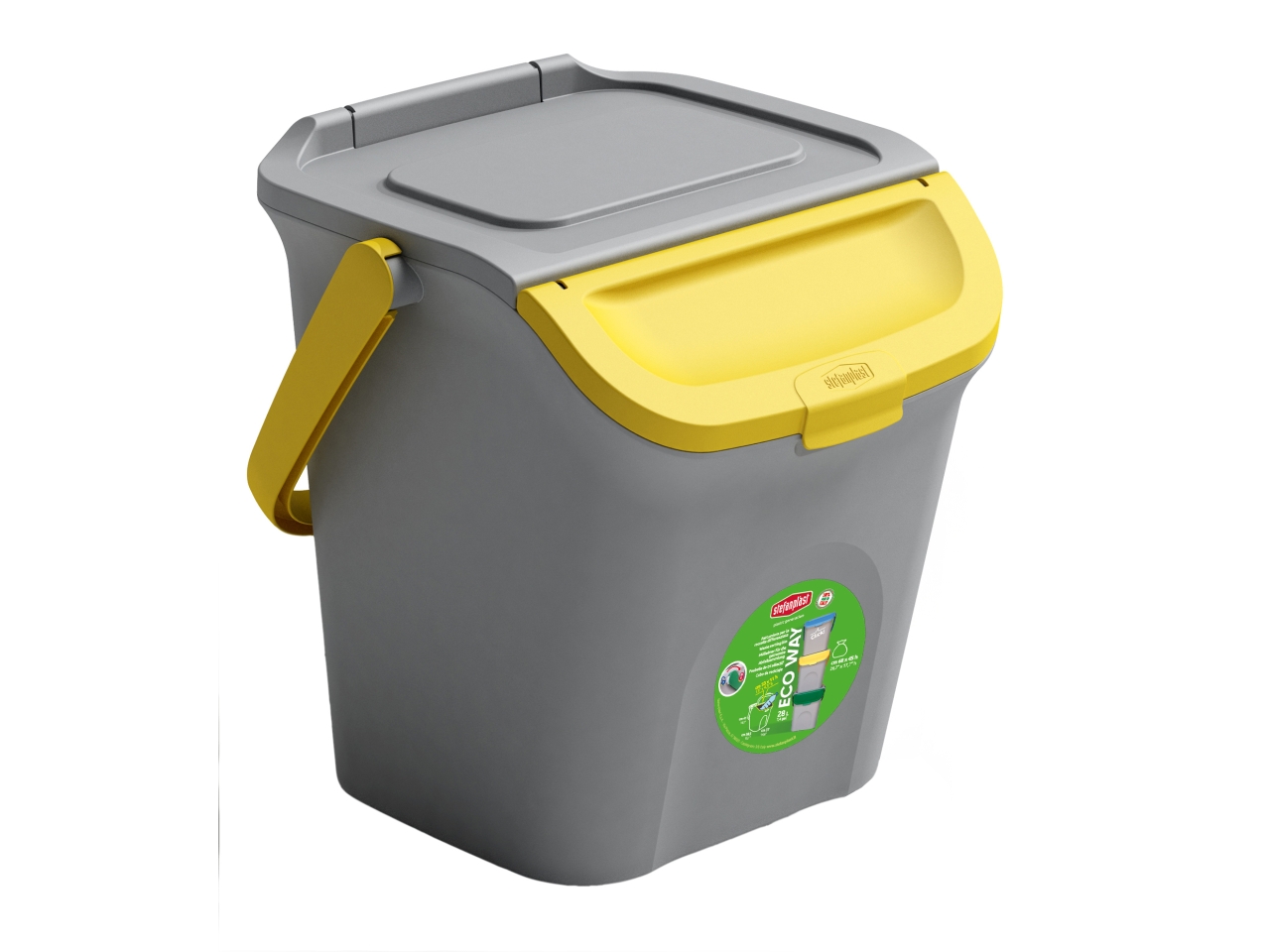 PATTUMIERA 28L GRIGIO/GIALLO 69000