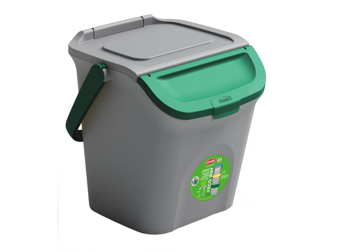 PATTUMIERA 28L GRIGIO/VERDE 69001