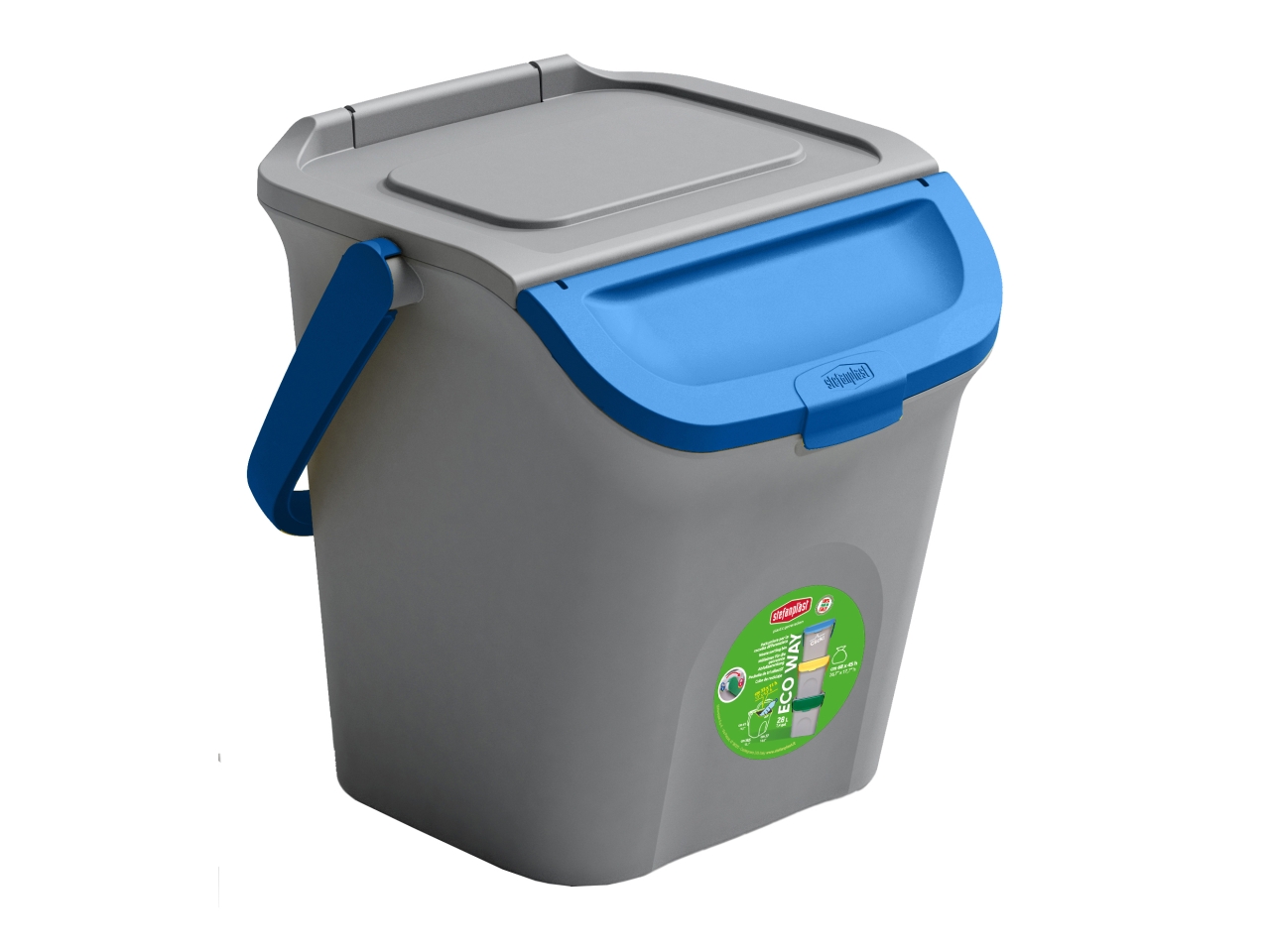 PATTUMIERA 28L GRIGIO/BLU CAPRI 69002