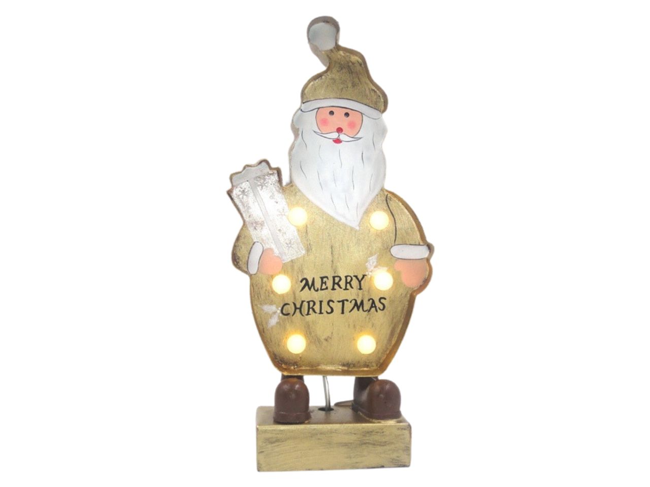 BABBO NATALE IN METALLO CON LUCE 325213
