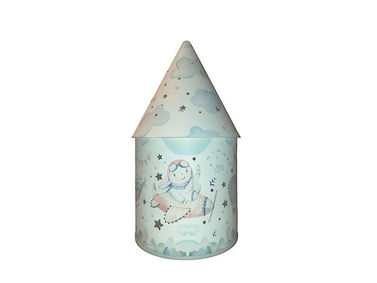 CUPOLETTA C/LUCE 12X22CM CELESTE E539C