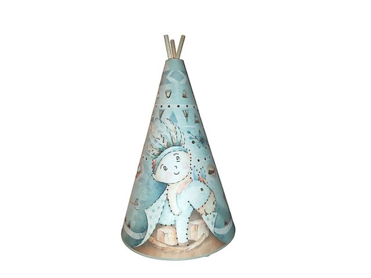 CUPOLETTA C/LUCE 11X21CM CELESTE E538C