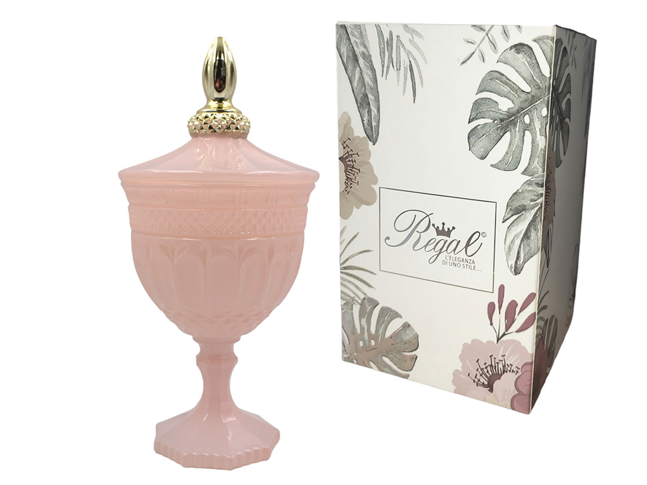 CANDELA VETRO ROSA 12X24CM 822P CANDELA VETRO ROSA 12X24CM 822P