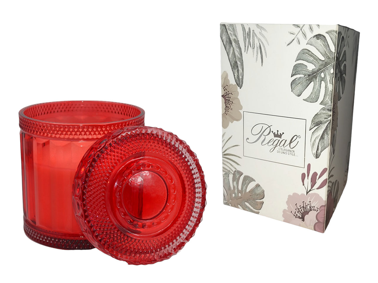 CANDELA VETRO GRANDE ROSSA 14X17CM 821R CANDELA VETRO GRANDE ROSSA 14X17CM 821R