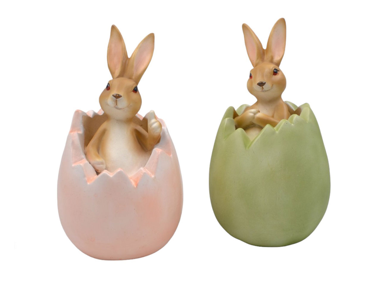 CONIGLIO RESINA UOVO 17CM B09