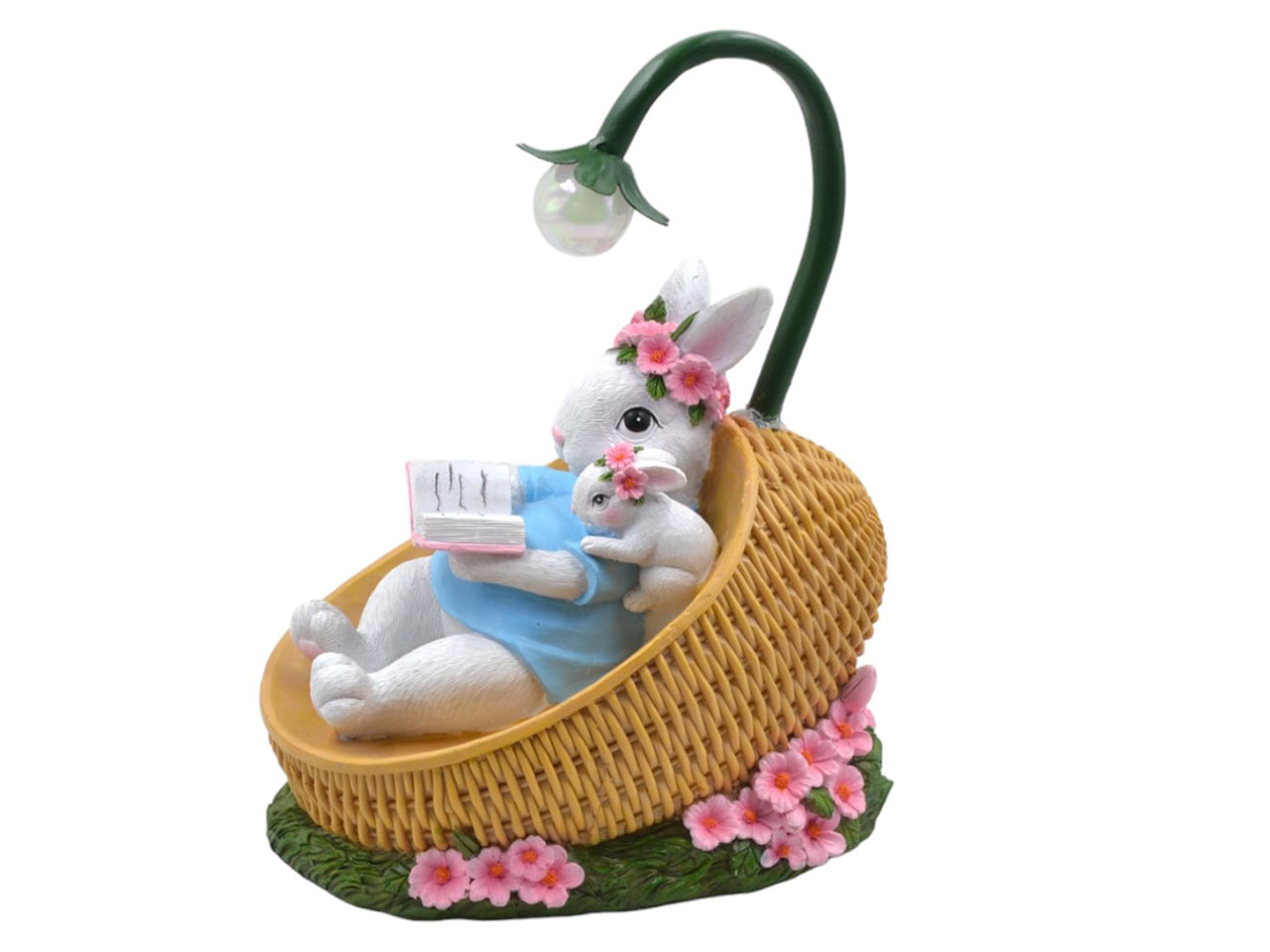 CONIGLIO CESTO C/LUCE RESINA 20X25 B18 CONIGLIO CESTO C/LUCE RESINA 20X25 B18