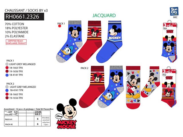 MICKEY CALZINI 3PZ RH0661.2326