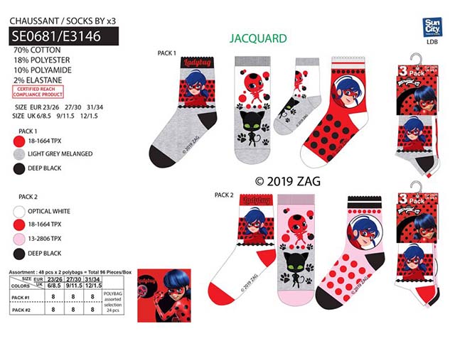 LADY BUG CALZINI 3pz SE0681