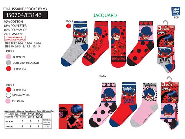 LADY BUG CALZINI 3pz HS0704