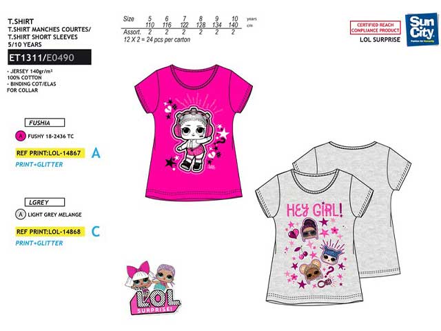 LOL SURPRISE T-SHIRT M.C. TG.5-10ANNI ET1311$