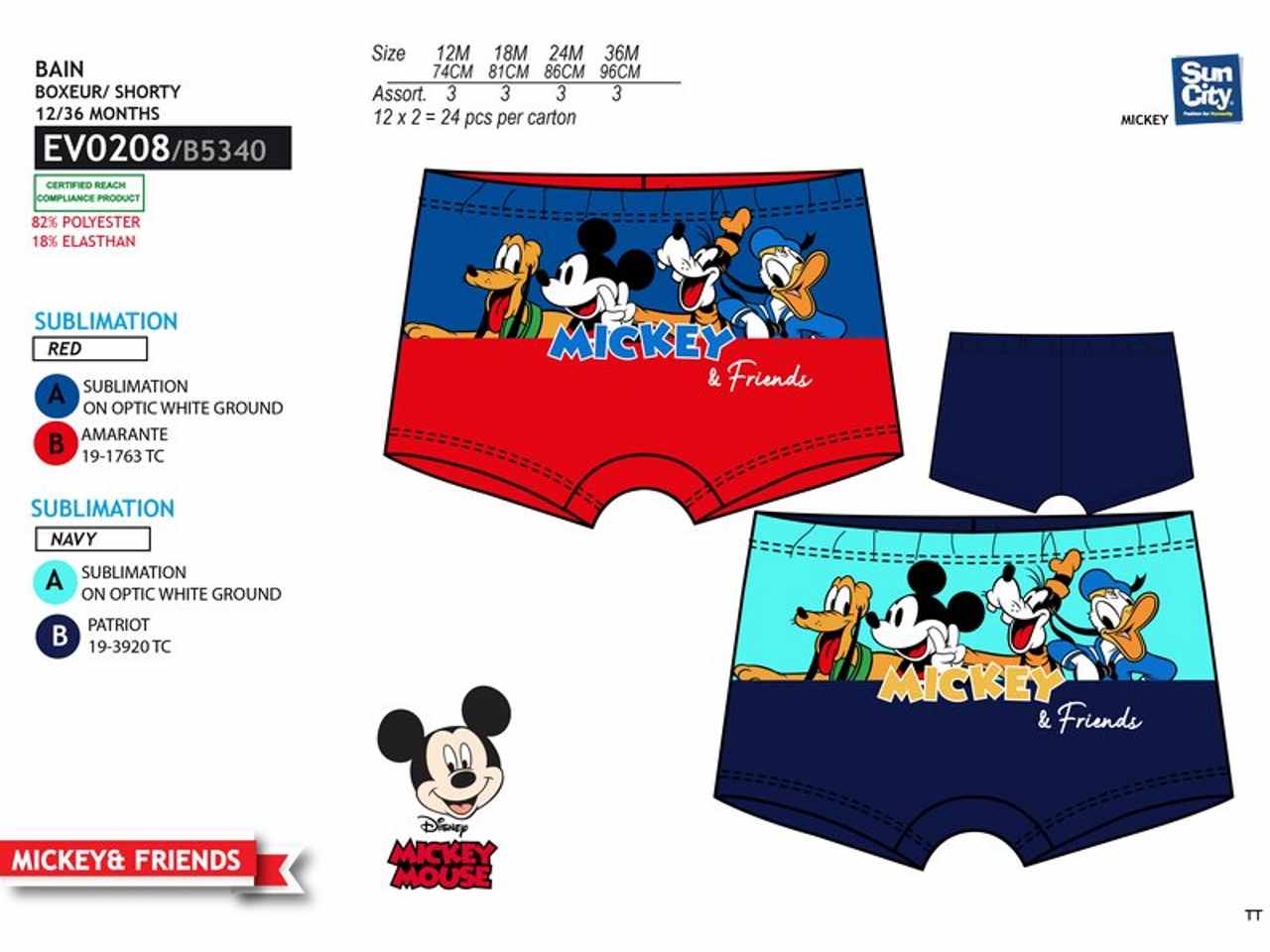 MICKEY BOXER BIMBO EV0208