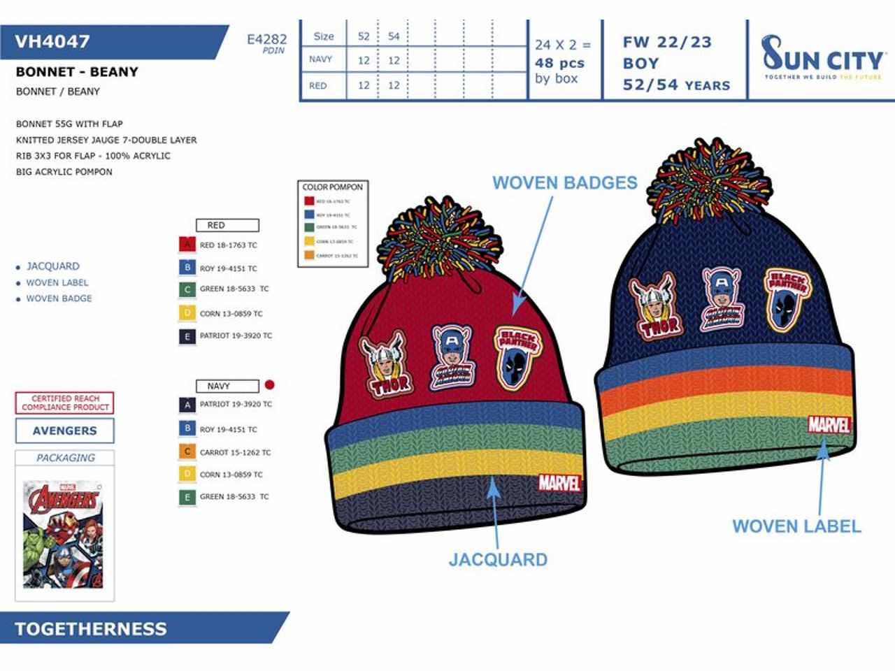 AVENGERS CAPPELLO 100% ACRILICO VH4047$