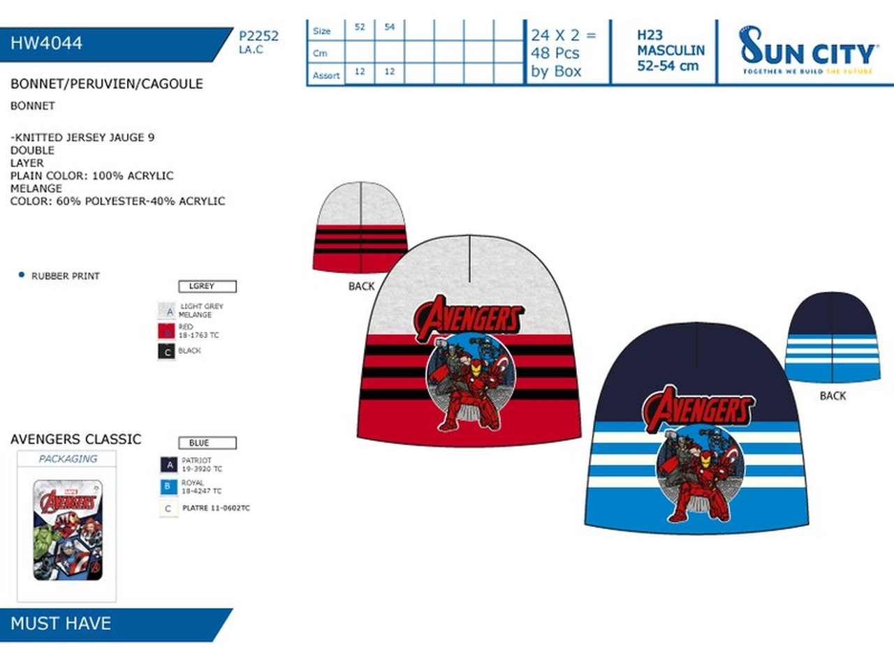 AVENGERS CAPPELLO TAGLIE DISPONI HW4044$