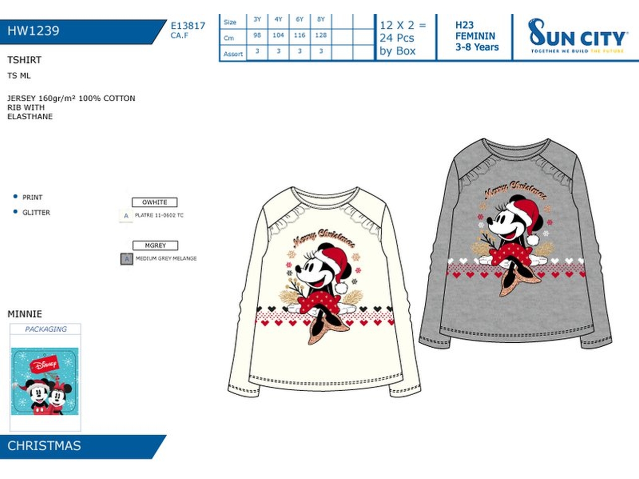 MINNIE MAGLIETTA A MANICHE LUNGH HW1239