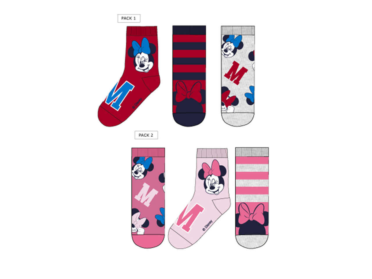 MINNIE CALZINI 3 PAIA TG.23-34 XH0647 MINNIE CALZINI 3 PAIA TG.23-34 XH0647