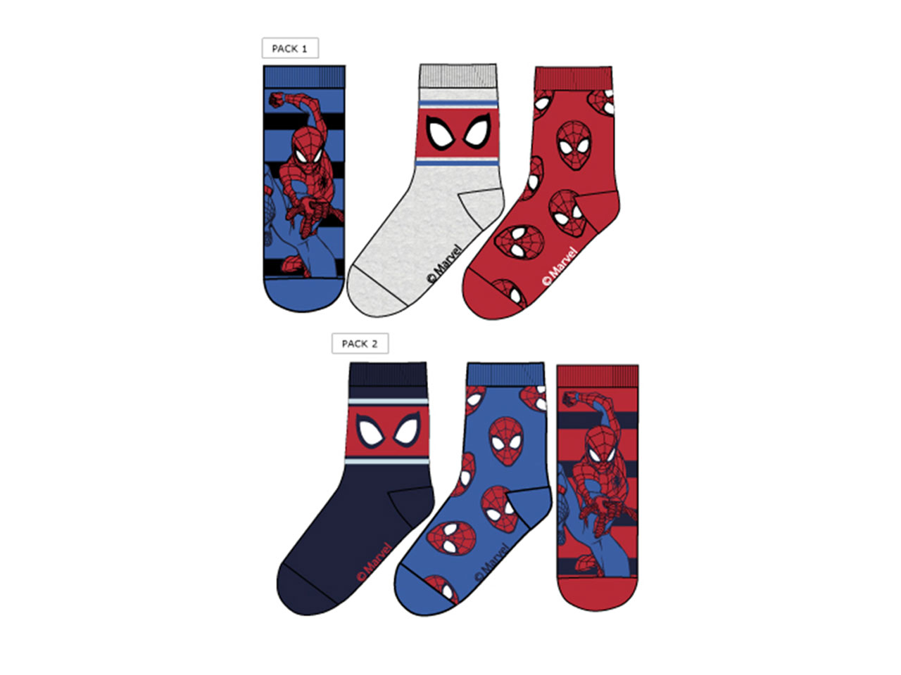 SPIDERMAN CALZINI 3 PAIA TG.23-34 XH0632