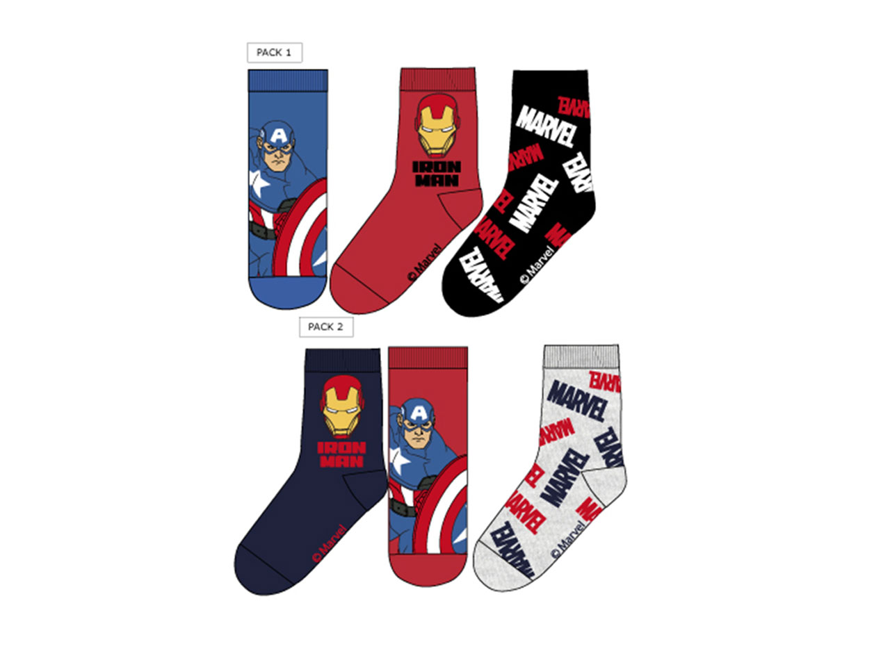 AVENGERS CALZINI 3 PAIA TG.23-34 XH0634