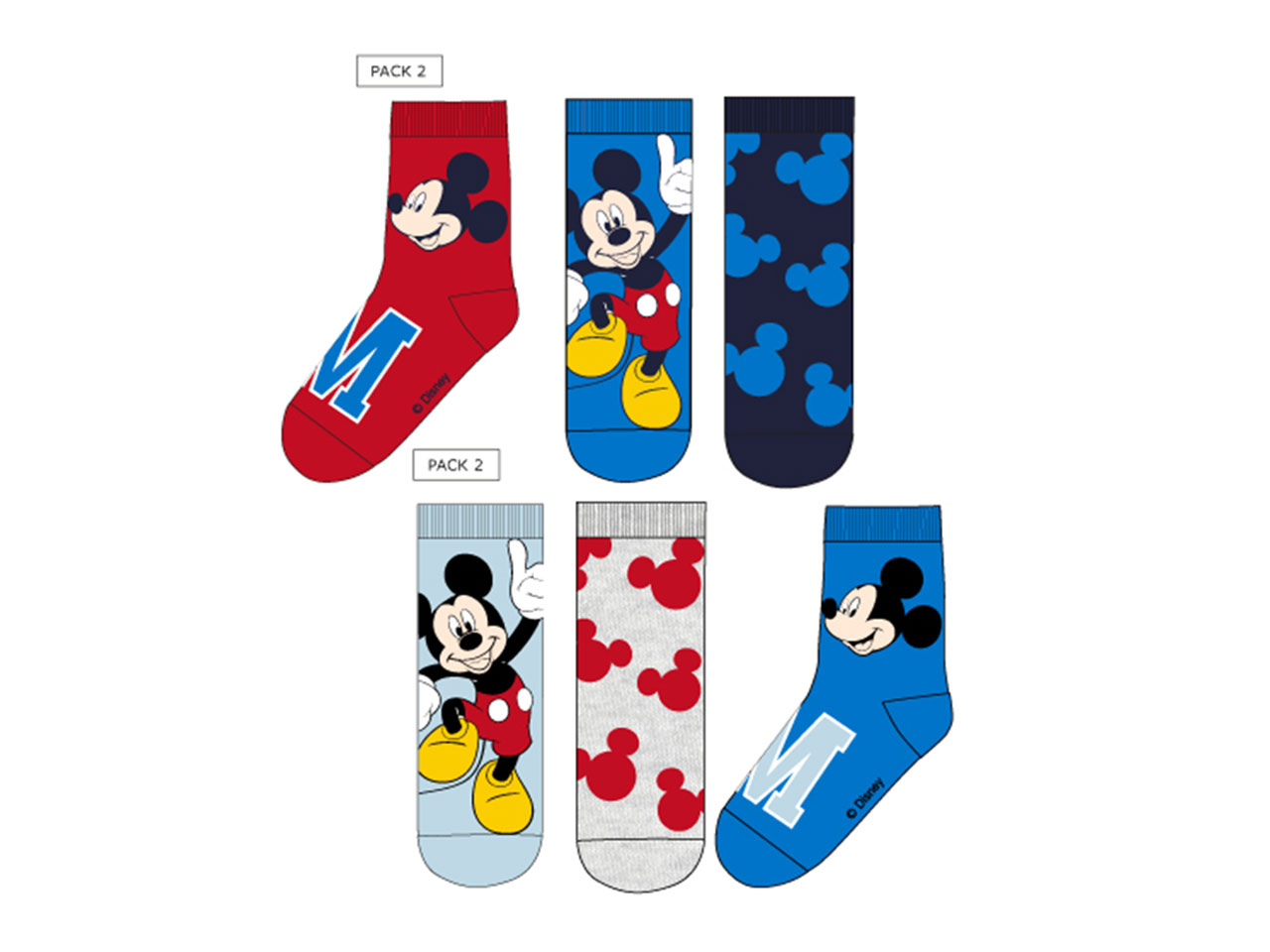 MICKEY CALZINI 3 PAIA TG.23-34 XH0637