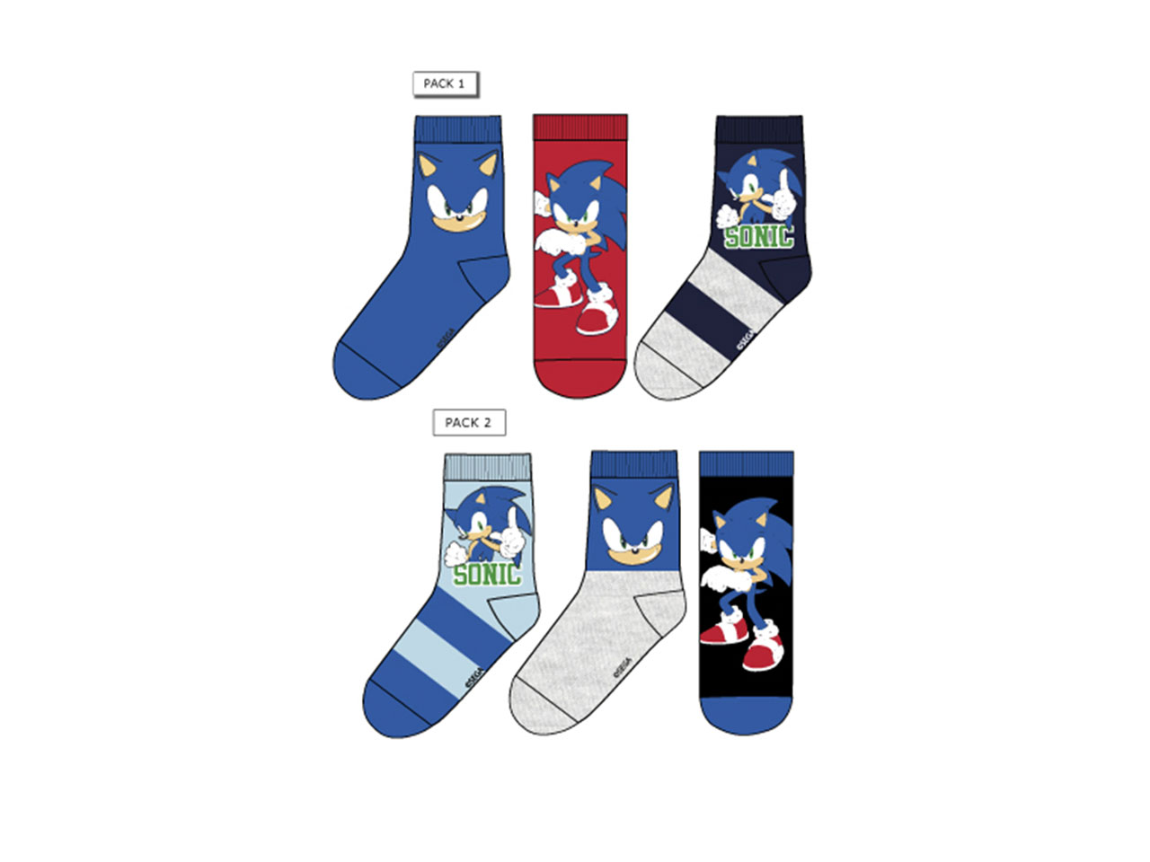 SONIC MODE CALZINI 3 PAIA TG.23-34 XH0633