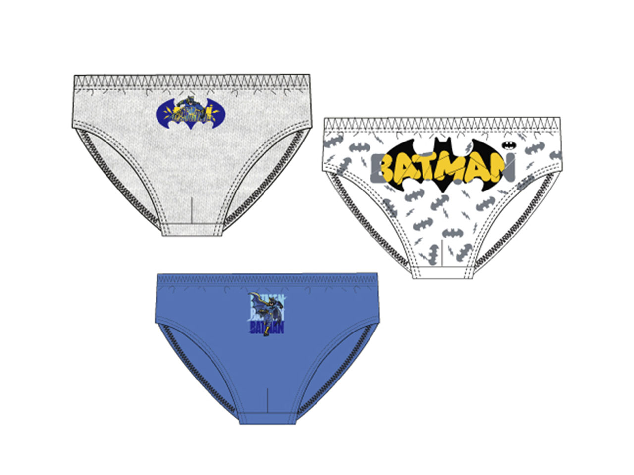 BATMAN SLIP 4-10ANNI 3PZ XH30012