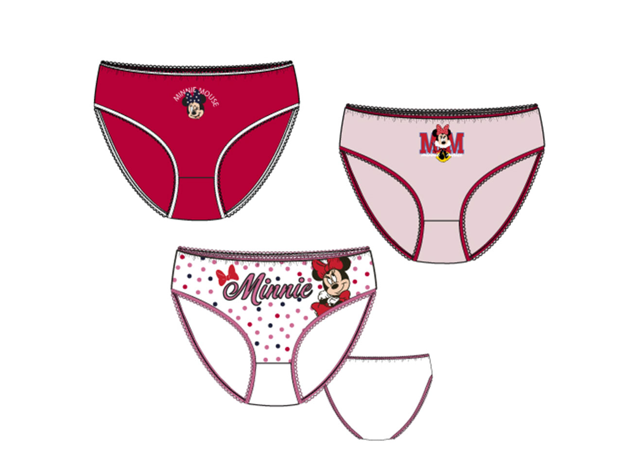 MINNIE MUTANDE 3-8ANNI 3PZ XH30033 MINNIE MUTANDE 3-8ANNI 3PZ XH30033