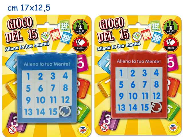 GIOCO DEL 15 3 COLORI ASSORTITI R 61444