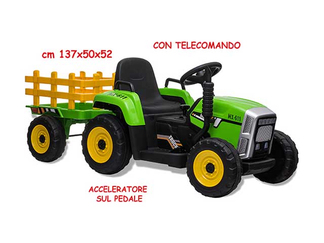 TEO’S TRATTORE CAVALC. C/LUCI/SUONI 12V 66692