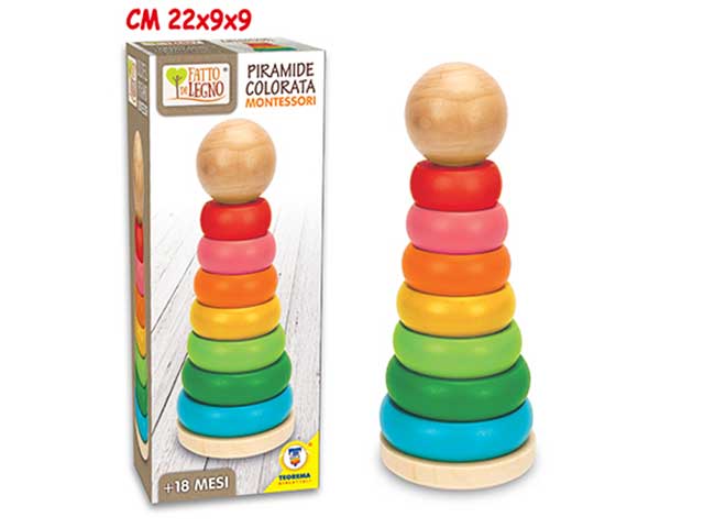 PIRAMIDE COLORATA IN LEGNO 40557 PIRAMIDE COLORATA IN LEGNO 40557