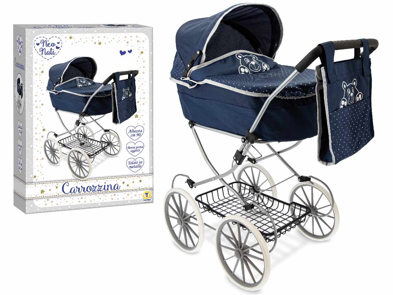 CARROZZINA CLASSICA BLUE H.90CM 74256