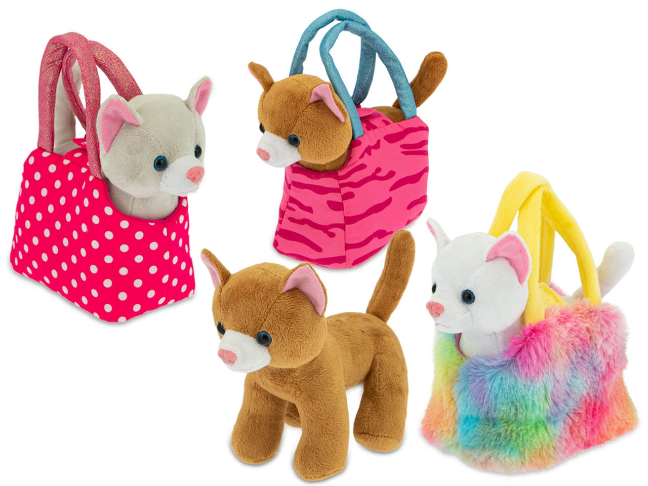 PELUCHE GATTO BORSETTA 3ASS.16CM 39465