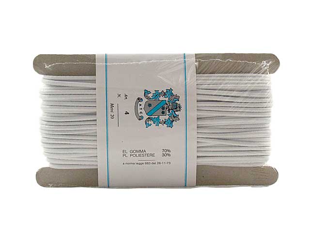 CORDONCINO ELASTICO B.CO MT.20 CD4/1/2