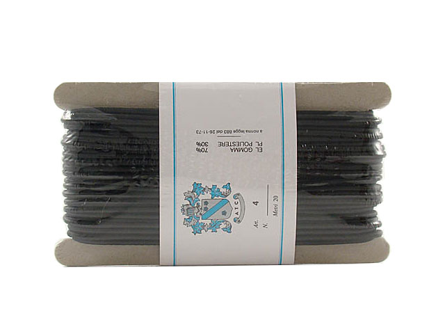 CORDONCINO ELASTICO NERO MT.20 CD4/4/2
