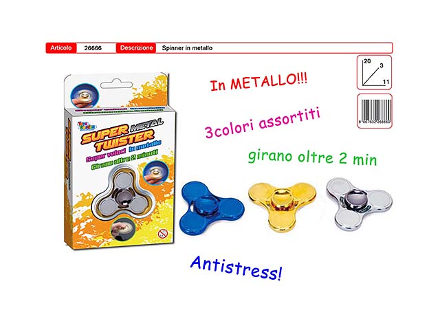 HAND SPINNER METAL TWISTER TRIPLO 26666
