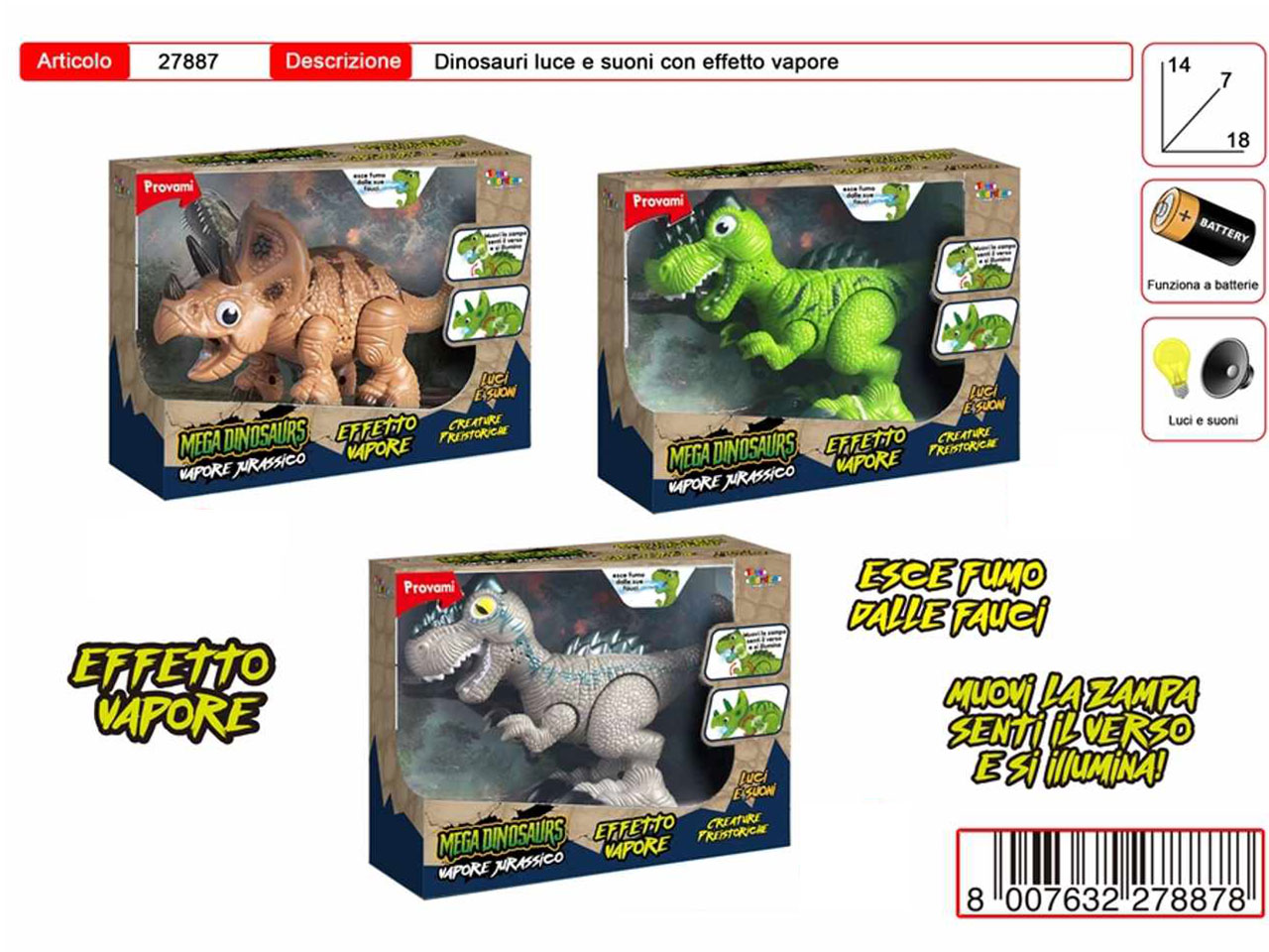 MEGA DINOSAURS EFFETTO VAPORE 27887