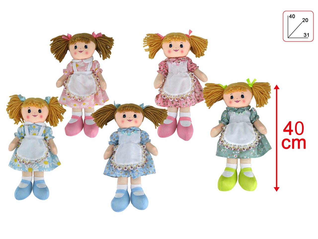 BAMBOLA DI PEZZA CON GREMBIULE MI 28181