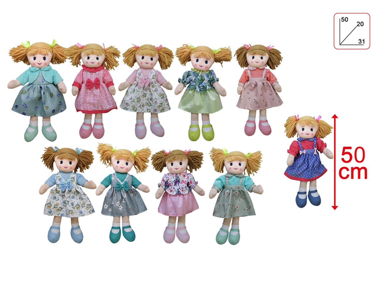 BAMBOLA DI PEZZA MISURA 50CM 28182