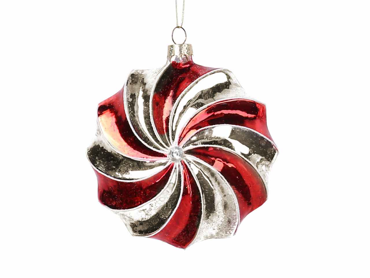 SFERA VETRO SPIRALE ROSSO CM 6176060000