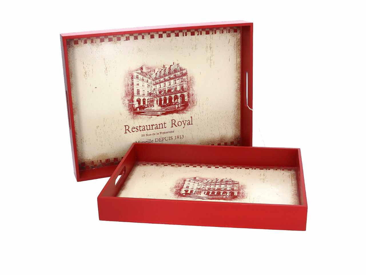 VASSOIO ROSSO 2 PEZZI 40X30X 9180030000