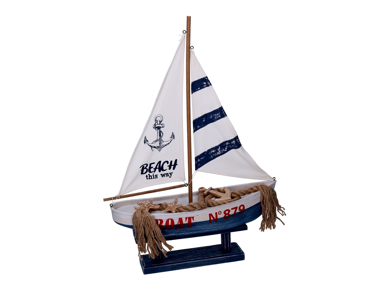BARCA LEGNO BLU 36X10XH.52CM 5132620000 BARCA LEGNO BLU 36X10XH.52CM 5132620000