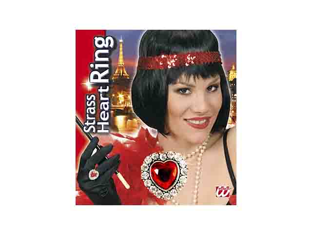 ACC.ANELLO CUORE C/GEMMA ROSSA 2948A