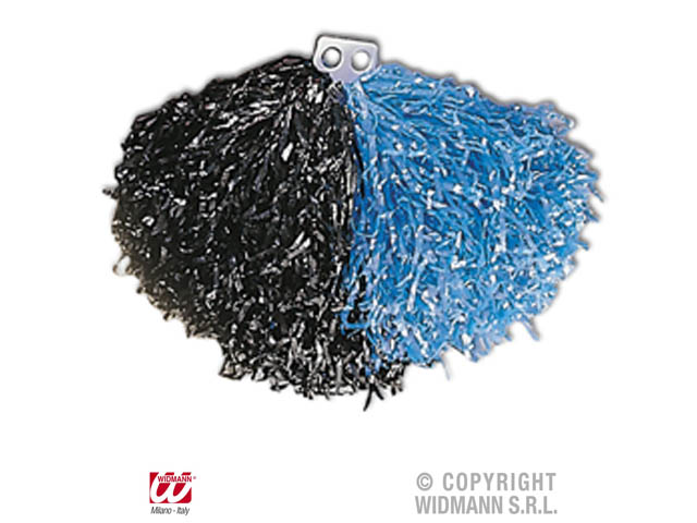 POM POM BICOLORE NERO/BLU         1091T