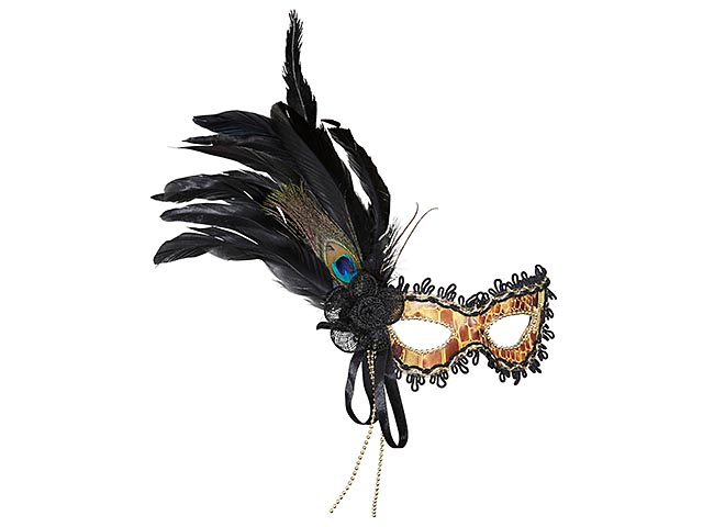 MASCHERINA CON PIUME E DECORAZIONI 1794G