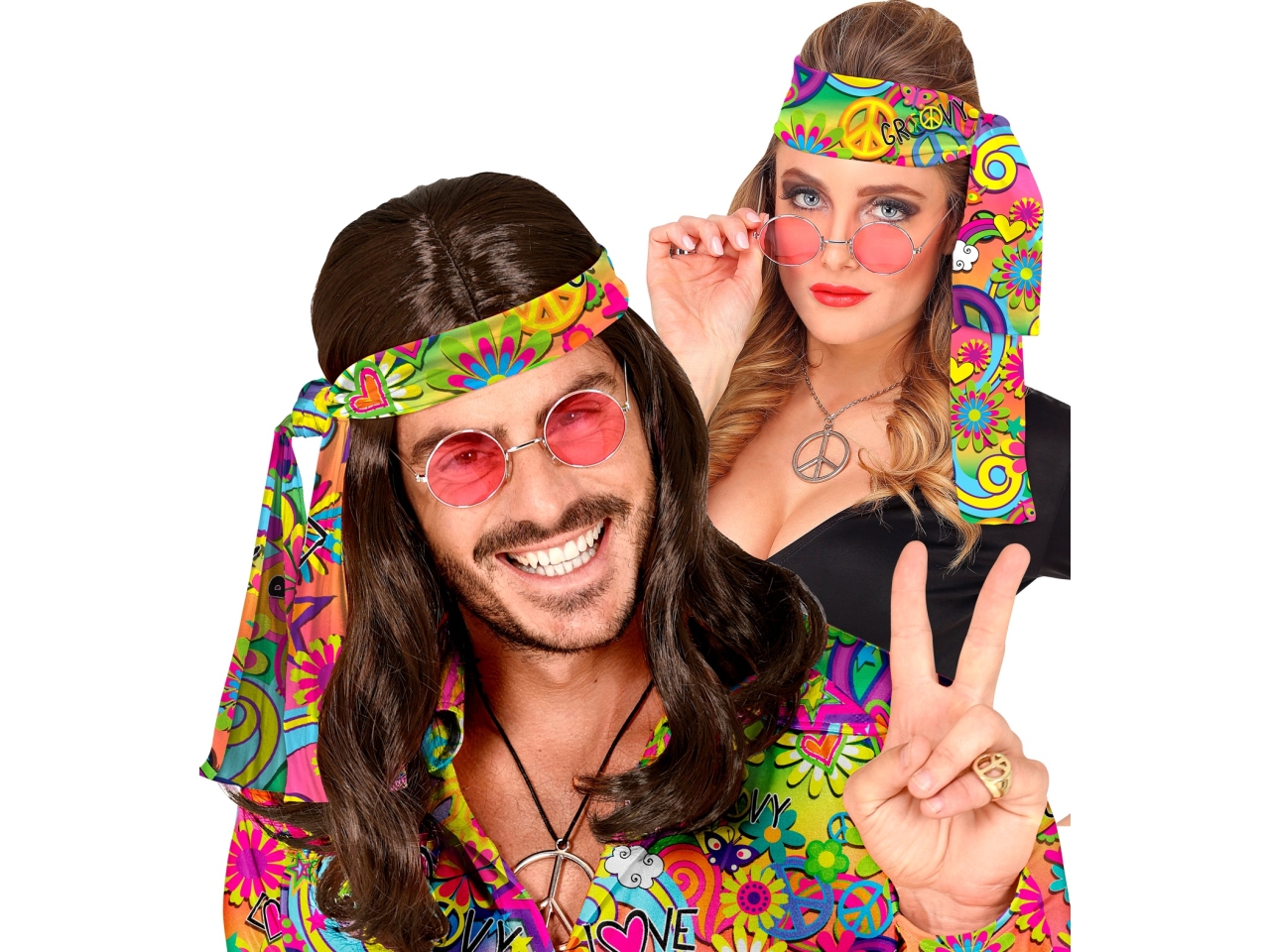 FASCIA PER LA TESTA ANNI 60 PEACE 18749 FASCIA PER LA TESTA ANNI 60 PEACE 18749