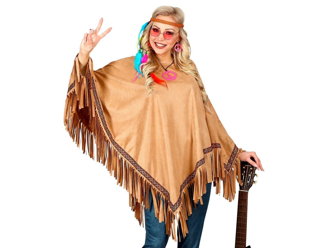 PONCHO SCAMOSCIATO COLORE MARRONE 42931