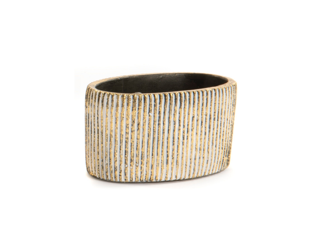 VASO CEMENTO 15X9X8,5 NERO/ORO 65560BG VASO CEMENTO 15X9X8,5 NERO/ORO 65560BG