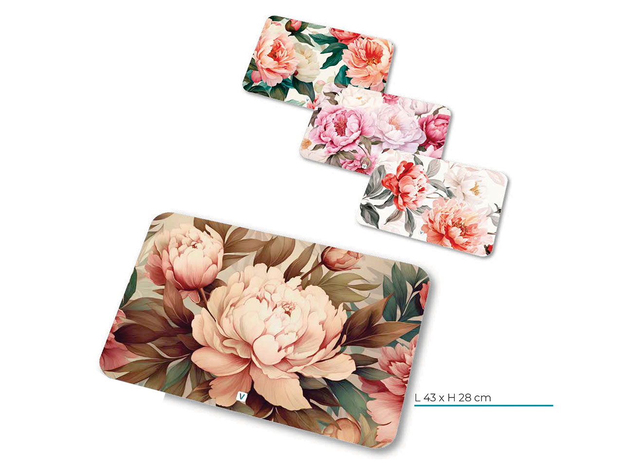 TOVAGLIETTA 43X28 PEONIE ASS S13047/20