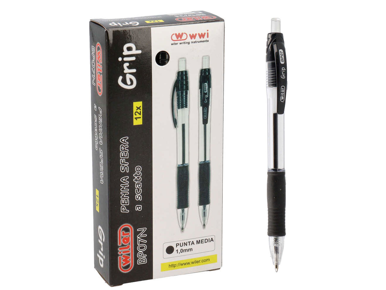 PENNA A SFERA SCATTO GRIP 12pz.BP07N